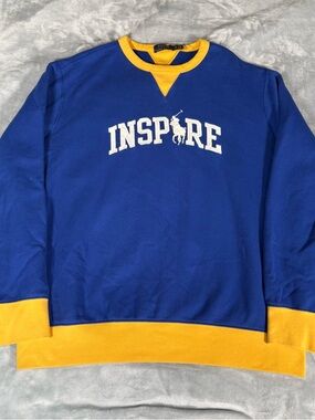 Polo Ralph Lauren Inspire Crewneck Sweatshirt Mens XL Embroidered Blue